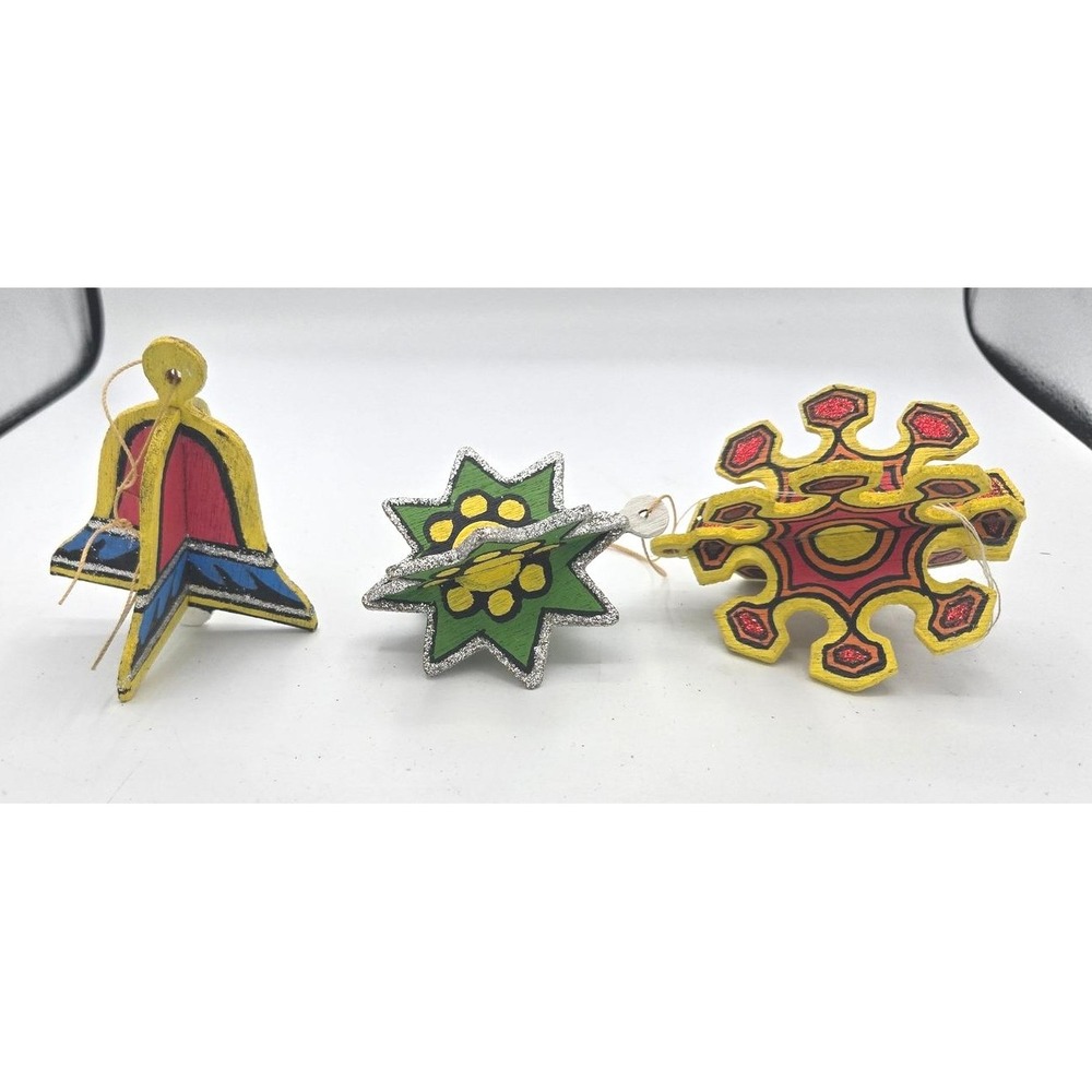 Vtg 13‎ Hand-Painted Wooden Christmas Ornaments (Craft Master '72 Deluxe Set) - Picture 7 of 9